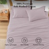 image:imageAndency Solid Natural Beige Queen Size Soft Cotton Linen Blend Sheets Set08  Solid Lavender