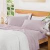 image:imageAndency Solid Natural Beige Queen Size Soft Cotton Linen Blend Sheets Set08  Solid Lavender