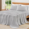 image:imageAndency Solid Natural Beige Queen Size Soft Cotton Linen Blend Sheets Set09  Solid Light Grey