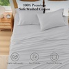 image:imageAndency Solid Natural Beige Queen Size Soft Cotton Linen Blend Sheets Set09  Solid Light Grey