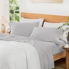 image:imageAndency Solid Natural Beige Queen Size Soft Cotton Linen Blend Sheets Set09  Solid Light Grey