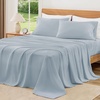 image:imageAndency Solid Natural Beige Queen Size Soft Cotton Linen Blend Sheets Set10  Solid Sky Blue