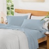 image:imageAndency Solid Natural Beige Queen Size Soft Cotton Linen Blend Sheets Set10  Solid Sky Blue