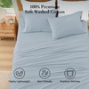 image:imageAndency Solid Natural Beige Queen Size Soft Cotton Linen Blend Sheets Set10  Solid Sky Blue