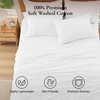 image:imageAndency Solid Natural Beige Queen Size Soft Cotton Linen Blend Sheets Set11  Solid White