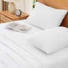 image:imageAndency Solid Natural Beige Queen Size Soft Cotton Linen Blend Sheets Set11  Solid White