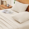 image:imageAndency Solid Natural Beige Queen Size Soft Cotton Linen Blend Sheets Set12  Solid Natural Beige