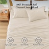 image:imageAndency Solid Natural Beige Queen Size Soft Cotton Linen Blend Sheets Set12  Solid Natural Beige