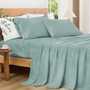 image:imageAndency Solid Natural Beige Queen Size Soft Cotton Linen Blend Sheets Set07  Solid Teal