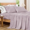 image:imageAndency Solid Natural Beige Queen Size Soft Cotton Linen Blend Sheets Set08  Solid Lavender