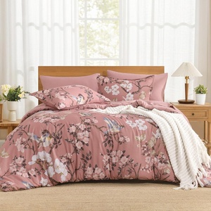 image:imageAndency 7 Piece Floral Comforter Set Queen Size Bed in a Bag BluePink